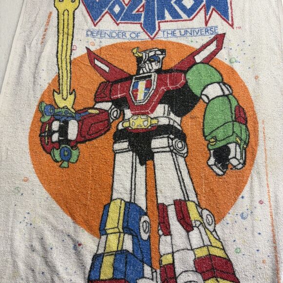 Vtg Voltron Beach Towel 1984 Defender Of The Universe Franco 80s - Picture 1 of 3